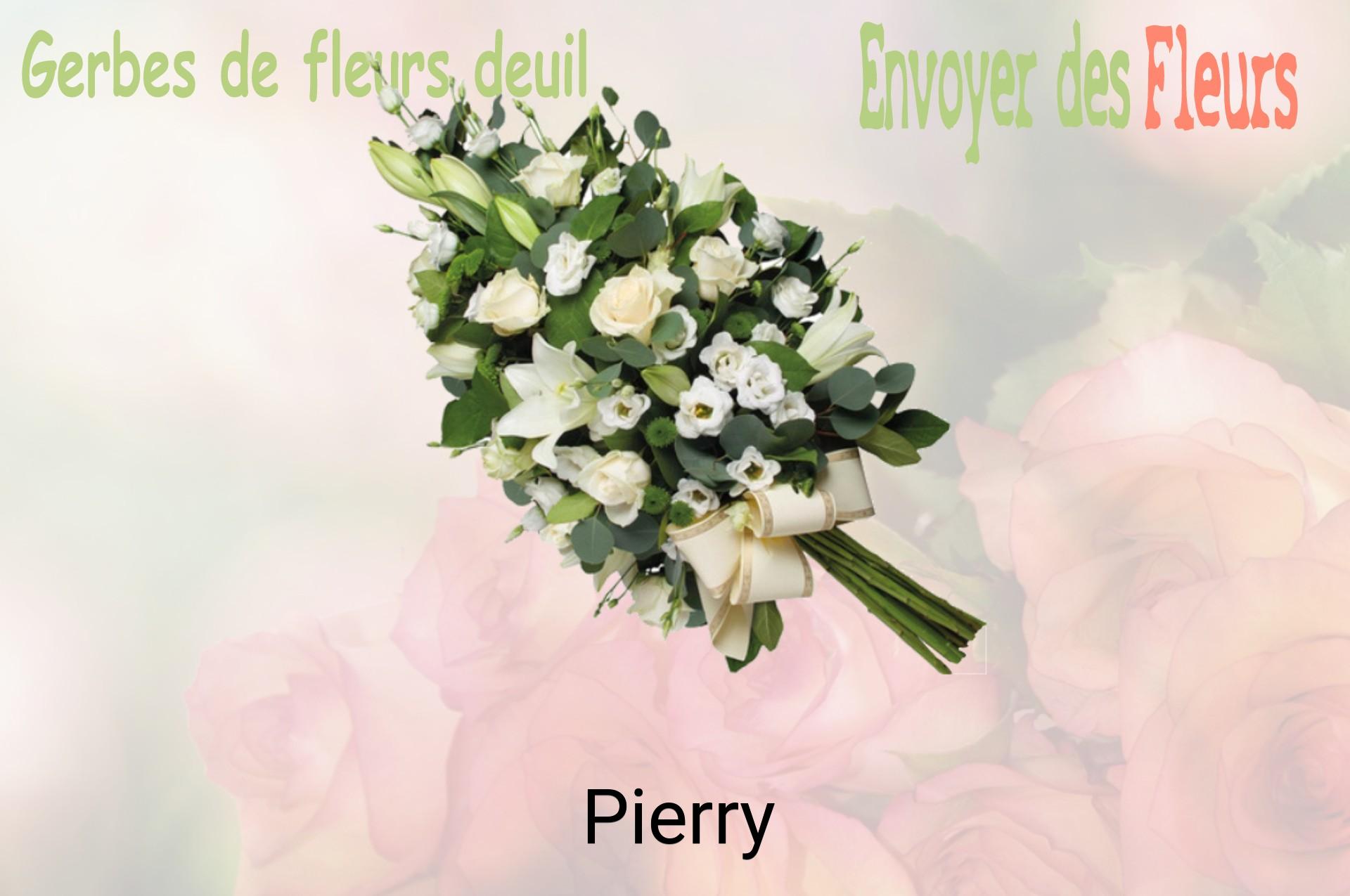 Gerbe de fleurs de deuil livrée à Pierry